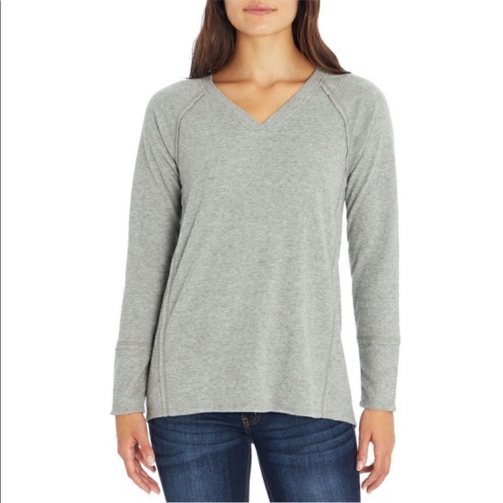 Wildfox Haley Ribbed Soft Long Sleeve Grey Small